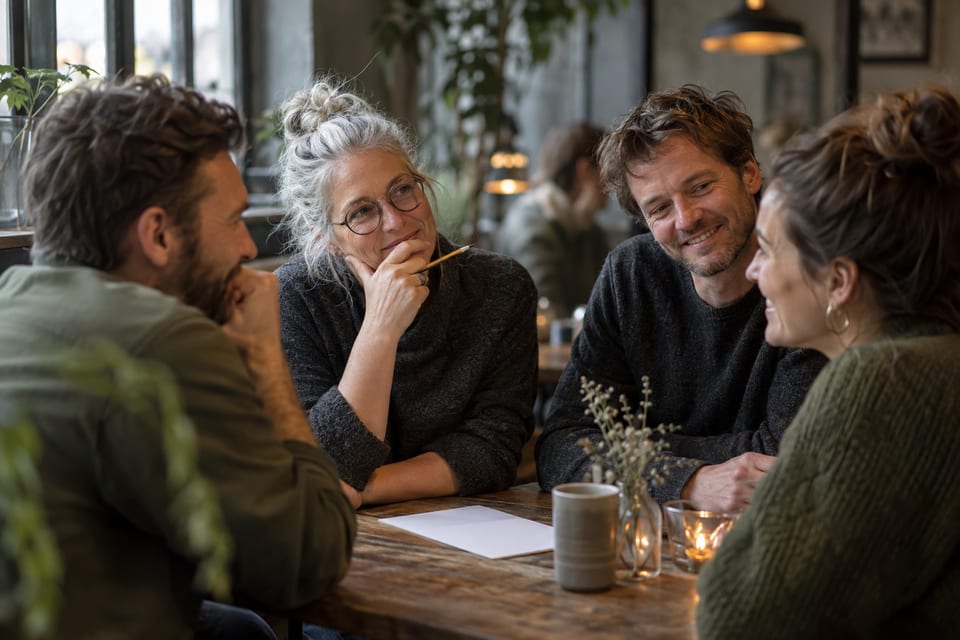 Spørsmål, svarark og et quizlag – KI-generert illustrasjonsbilde for Kulturquiz – Union Scene (Centralen bar)