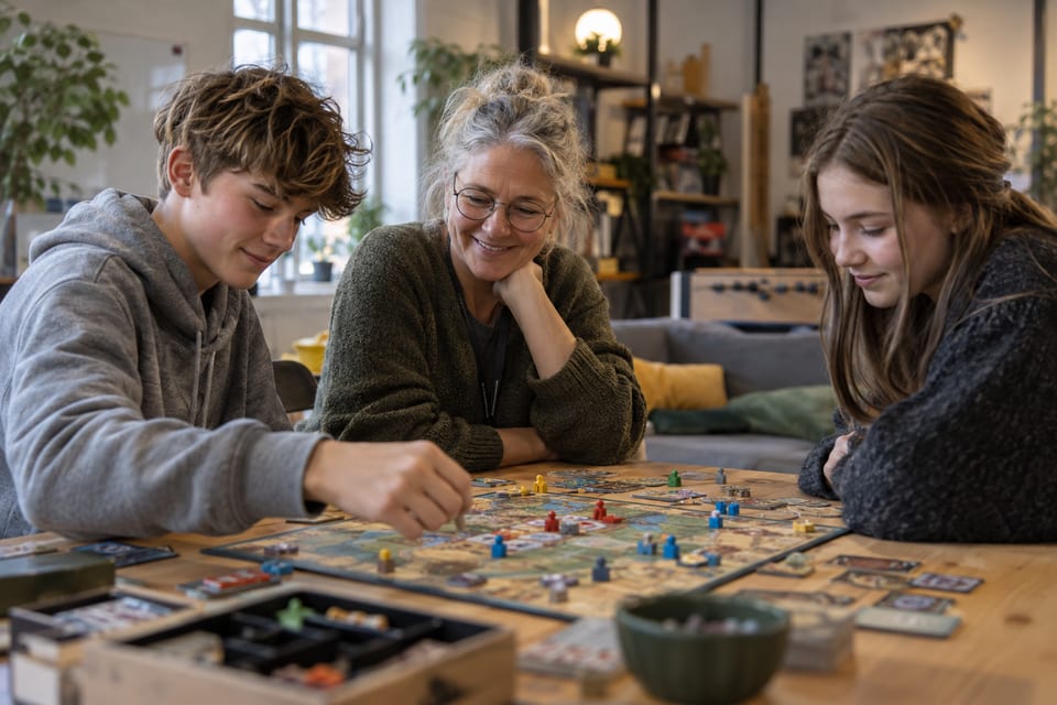 Mennesker som møtes til samtale – KI-generert illustrasjonsbilde for Brakka – ungdomstreff 13–18 år