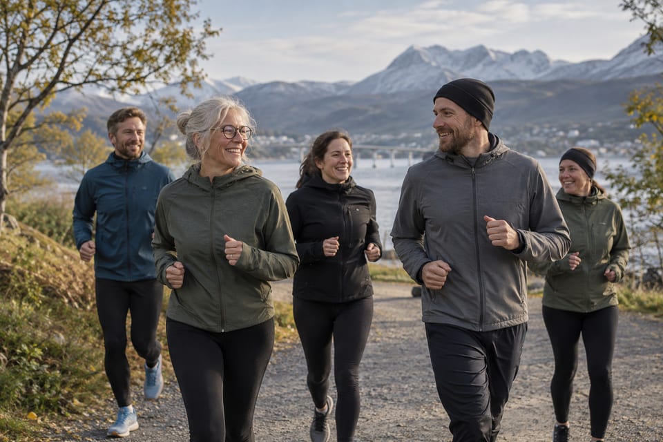 Løpere på en sti – KI-generert illustrasjonsbilde for Tromsø Løpeklubb